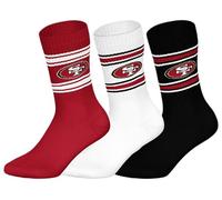 SAN FRANCISCO 49ERS 3pk Crew Socks - RED/WHT/BLK - 43/46