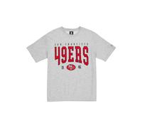 San Francisco 49ERS New Era Cap NFL - Camiseta de Gran tamaño con Apliques de satén y Logotipo Gris Jaspeado, Unisex