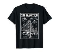San Francisco Bridge OVNI Invasión Vintage Alien Travel Camiseta