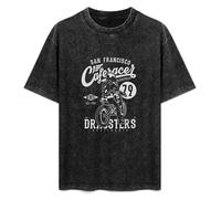 San Francisco Cafe Racer Vintage Poster Men's T-Shirt Unisex Black Cotton Print tee Shirts XXL