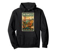 San Francisco California - Póster de Viaje Vintage Sudadera con Capucha