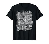 San Francisco California SF Bay Area Skyline y Golden Gate Camiseta