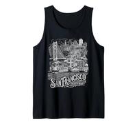 San Francisco California SF Bay Area Skyline y Golden Gate Camiseta sin Mangas