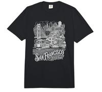 San Francisco California SF Bay Area Skyline y Golden Gate Comfort Colors Adult Heavyweight T-Shirt