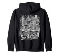 San Francisco California SF Bay Area Skyline y Golden Gate Sudadera con Capucha