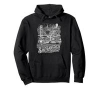 San Francisco California SF Bay Area Skyline y Golden Gate Sudadera con Capucha
