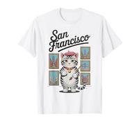 San Francisco Cat Golden Gate Bridge Transamerica Pyramid Camiseta
