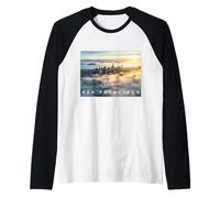 San Francisco City Skyline Tourist Souvenir Vacaciones Mujer Camiseta Manga Raglan