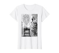 San Francisco de Asís Arte Patrón Vintage Católico San Ángel Camiseta gráfica económica, Mujer, Blanco, XL