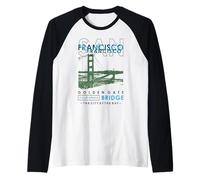 San Francisco Golden Gate Bridge California Camiseta Manga Raglan