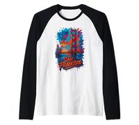 San Francisco Golden Gate Bridge Graffiti Pintura Viajes Camiseta Manga Raglan