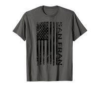 San Francisco Grunge Bandera de Estados Unidos Orgulloso Patriótico SF City Camiseta