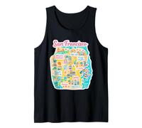 San Francisco Mapa Ilustración Viajes Diseño Gráfico Camiseta sin Mangas