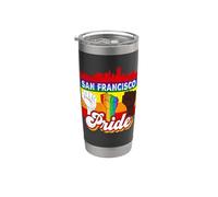 San Francisco Pride Rainbow Gay Pride Flag Funny LGBT Vaso térmico de acero inoxidable de doble pared