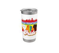 San Francisco Pride Rainbow Gay Pride Flag Funny LGBT Vaso térmico de acero inoxidable de doble pared