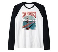 San Francisco Puente Letras Arte Camiseta Manga Raglan