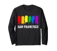 San Francisco Skyline Rainbow LGBTQ Gay Pride Month Regalo Manga Larga