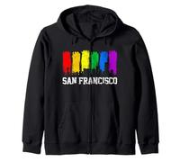 San Francisco Skyline Rainbow LGBTQ Gay Pride Month Regalo Sudadera con Capucha