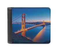 San Francisco The Bridge - Cartera plegable para hombre con tarjetero y monedero de piel