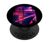 San Francisco Vaporwave Estética Estilo Retro I Love SF PopSockets PopGrip Adhesivo