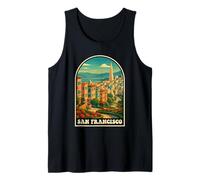 San Francisco Vintage Viajes Skyline Lombard Street Camiseta sin Mangas