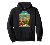 San Francisco Vintage Viajes Skyline Lombard Street Sudadera con Capucha