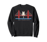 San Franciscos Cat Golden Gates Bridge Cat Reading Books Sudadera