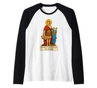San Genesio Patrón de los Actores Teatro Cómics Católicos Camiseta Manga Raglan