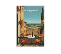 San Gimignano Travel Italy - Pinturas minimalistas para pared, lienzo, impresiones en lienzo, para sala de estar, dormitorio, baño, oficina, decoración del hogar, 50 x 75 cm