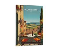 San Gimignano Travel Italy - Pinturas minimalistas para pared, lienzo, póster para sala de estar, dormitorio, baño, oficina, decoración del hogar, 40 x 60 cm