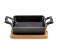 San Ignacio Bandeja cuadrada hierro pequeña bandeja bambu colección KINVARA