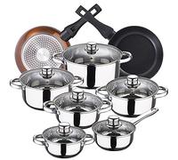 San Ignacio Bateria de cocina 12 piezas Cassel, acero inoxidable, con juego sartenes (20/24 cm) BERGNER Brown Neon en aluminio forjado