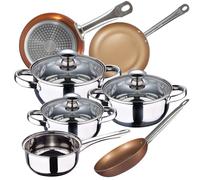 Set Cocina 7 Piezas San Ignacio, Sartenes Bergner Aluminio Y Acero Inoxidable.