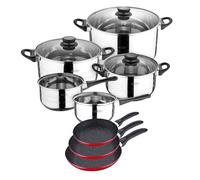 - batería de cocina 8 piezas y juego de sartenes en rojo