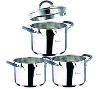 San Ignacio Batería Profesional: Juego de ollas de 20x14cm. 24x12cm. y 28x16,5cm, Cromado