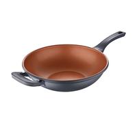SAN IGNACIO Bronze - Wok de Cocina de 32 cm Antiadherente de Aluminio Fundido - Mango Soft Touch - Sin Tóxicos - Para Inducción, Vitroceramica y Todo Tipo de Cocinas