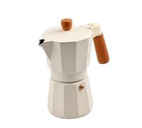 San Ignacio Cafetera italiana 6 tazas aluminio, color crema/madera colección Natur