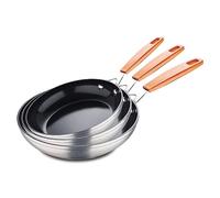 San Ignacio Compact | Juego de sartenes antiadherentes | Fabricado en aluminio forjado | Emttiene 3 sartenes de 20, 24 y 28 cm de diámetro | Juego de sartenes | Para todo tipo de cocinas