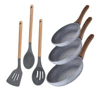 San Ignacio Daimiel Set 3 Sartenes de Aluminio 22/26/28cm + 3 Utensilios de Cocina