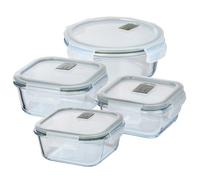 San Ignacio EXPERT Juego de 4 Herméticos Transparentes (320ml + 520ml + 800ml + 950ml) en Vidrio de borosilicato con tapa hermética EXPERT