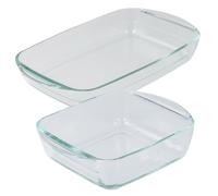 San Ignacio EXPERT Juego de Fuentes de horno (Cuadrada 19,7x16,8x5,6cm de 1L + Rectangular 32,5x20,2x5,2cm de 2L) en vidrio de Borosilicato EXPERT San Igancio