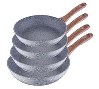 San Ignacio Granito - Set de 4 sartenes (20-24-26-28 cm), alumino forjado antiadherente, apto para todo tipo de cocinas incluido inducción
