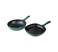 San Ignacio Juego de 2 sartenes aluminio prensado inducción Wok + Grill Media