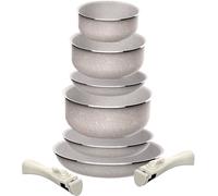 San Ignacio Juego de 5 sartenes y 3 cacerolas aluminio prensado Ø18,20,24 cm