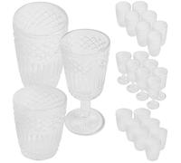 San Ignacio Juego de 8 Vasos (300ml) + 8 Vasos (380ml) + 8 Copas (300ml) de cristal Transparente