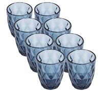 San Ignacio Juego de 8 Vasos de cristal de 260ml Azul