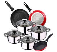 San Ignacio Juego de Batería Hita de cocina de 8 piezas + 3 sartenes 16/20/24cm aluminio