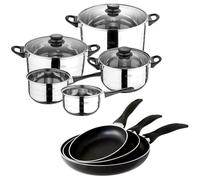San Ignacio Juego de Sartenes y Batería de Cocina, Acero, Negro, 40 cm