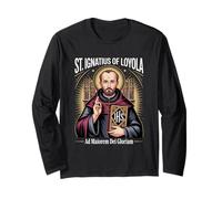 San Ignacio Loyola Ad Maiorem Dei Gloriam Jesuita católico Manga Larga