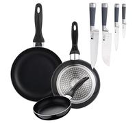 San Ignacio Juego de Sartenes y Utensilios de Cocina, Acero Inoxidable, Negro, 24 cm